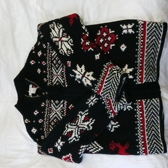 VINTAGE Le Moda 100% Wool Full Zip Sweater Coat, Size Small - Picture 6 of 8